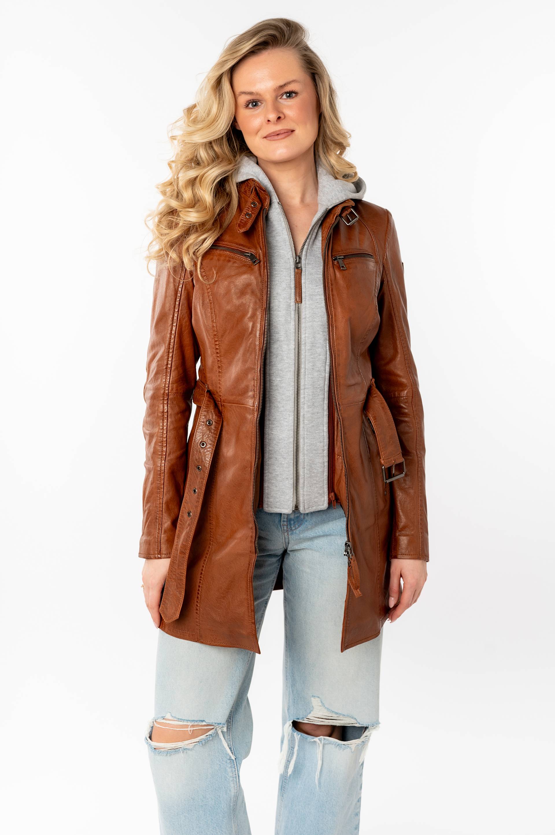 Mauritius Lederjacke »GWBente OT 2«, mit Kapuze, mit Riegel am Kragen Mauritius Lederjacke »GWBente OT 2«, mit Kapuze, mit Riegel am Kragen von Mauritius