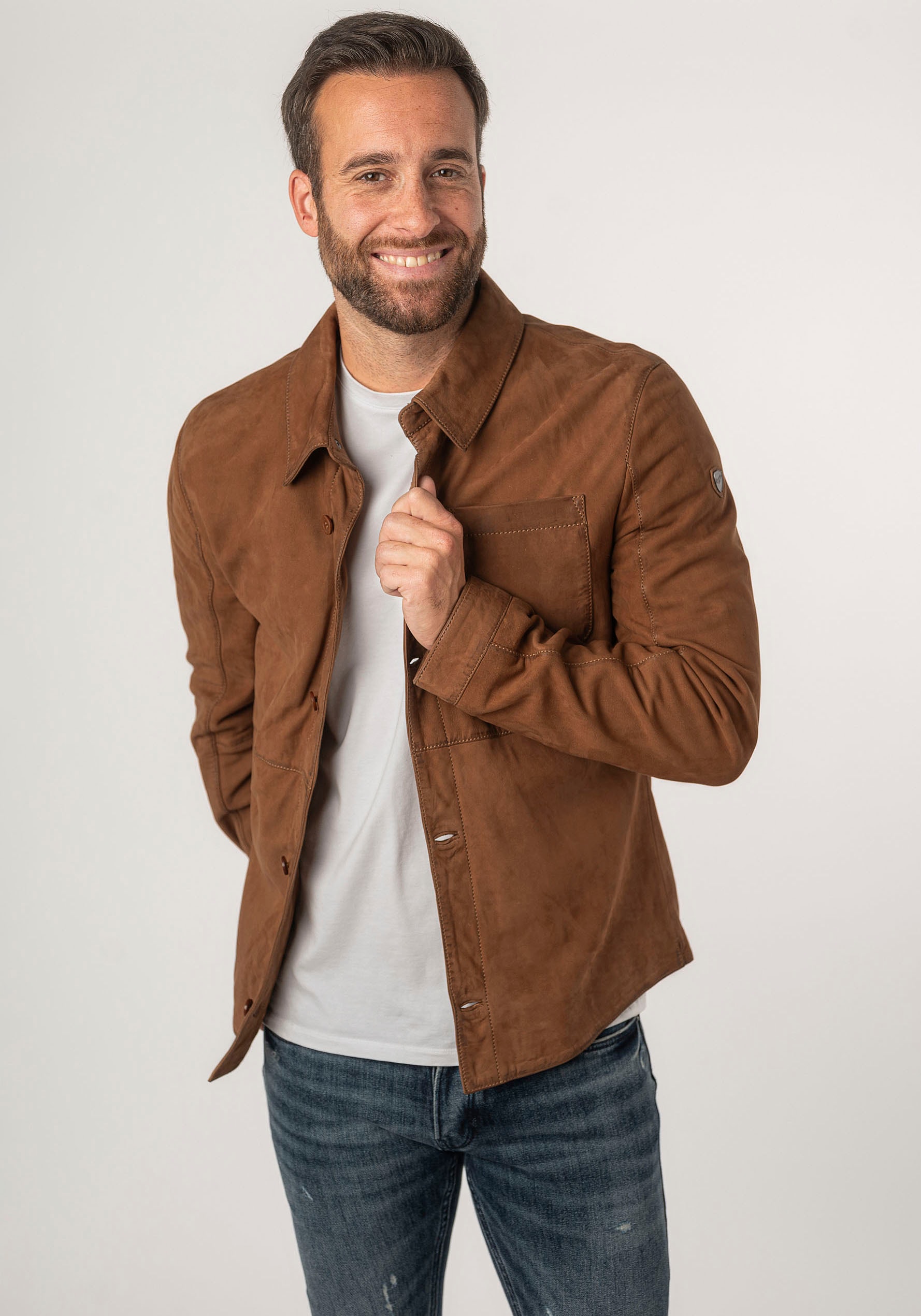 Mauritius Lederjacke »MMJemmo«, mit Hemdblusenkragen, Knopfleiste Mauritius Lederjacke »MMJemmo«, mit Hemdblusenkragen, Knopfleiste von Mauritius