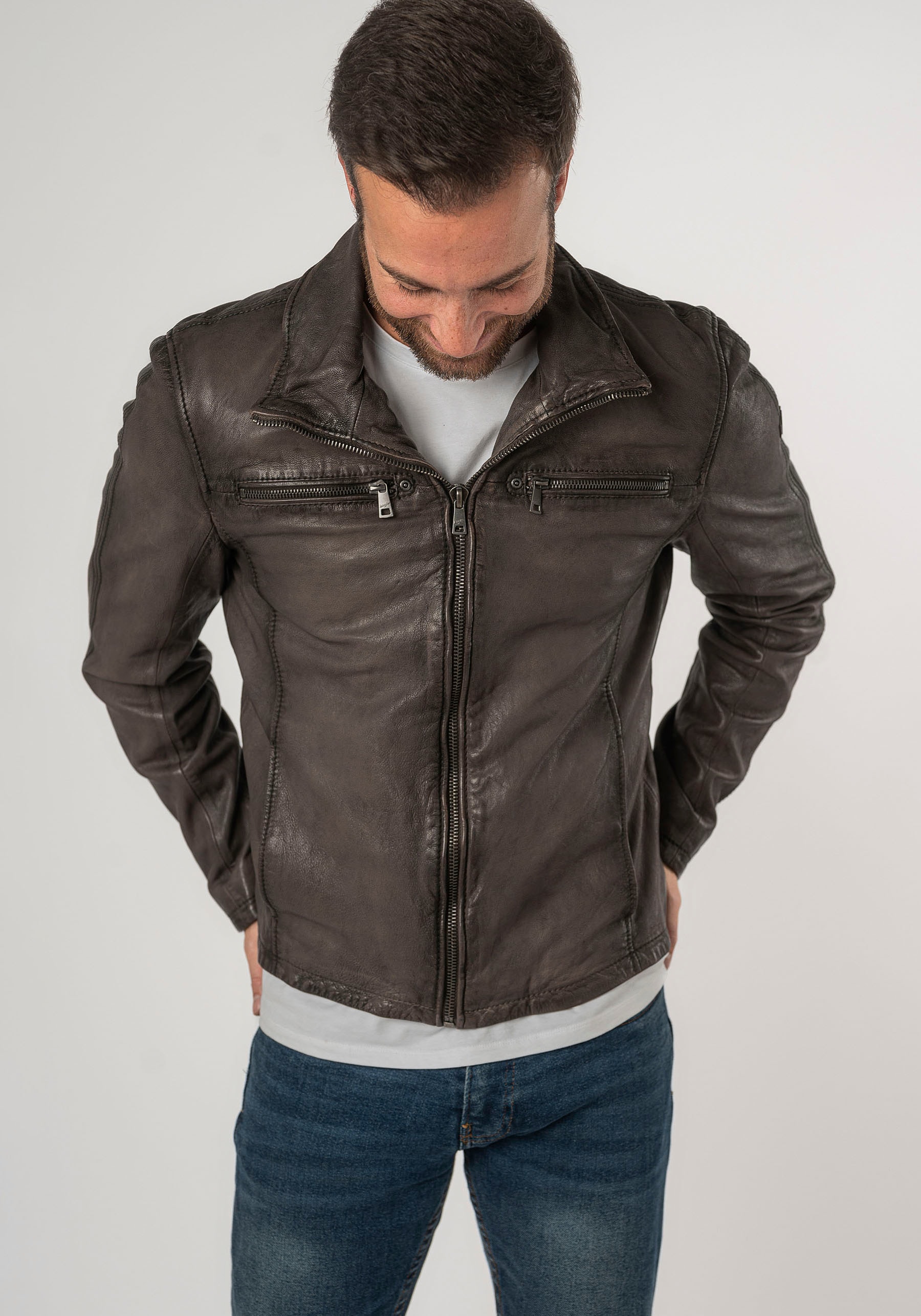 Mauritius Lederjacke »MMSantiago Antique«, mit Reissverschluss, Reissverschlusstaschen Mauritius Lederjacke »MMSantiago Antique«, mit Reissverschluss, Reissverschlusstaschen von Mauritius