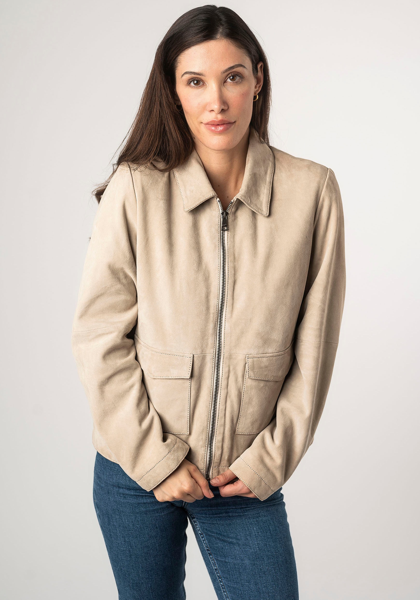 Mauritius Lederjacke »MWYaima«, mit Hemdkragen, aufgesetzten Taschen Mauritius Lederjacke »MWYaima«, mit Hemdkragen, aufgesetzten Taschen von Mauritius
