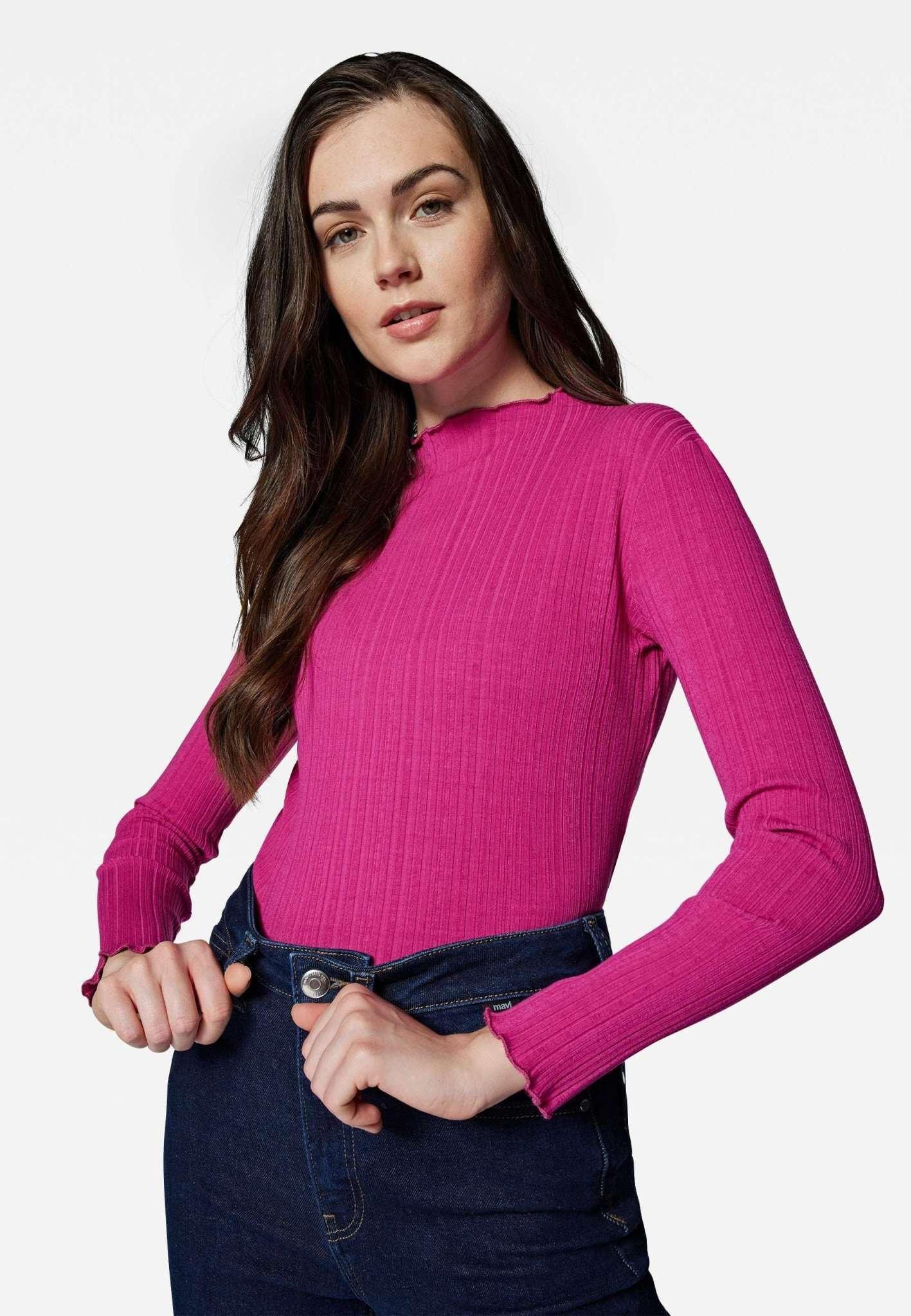 Langarmshirts Long Sleeve Top Damen Pink S von Mavi