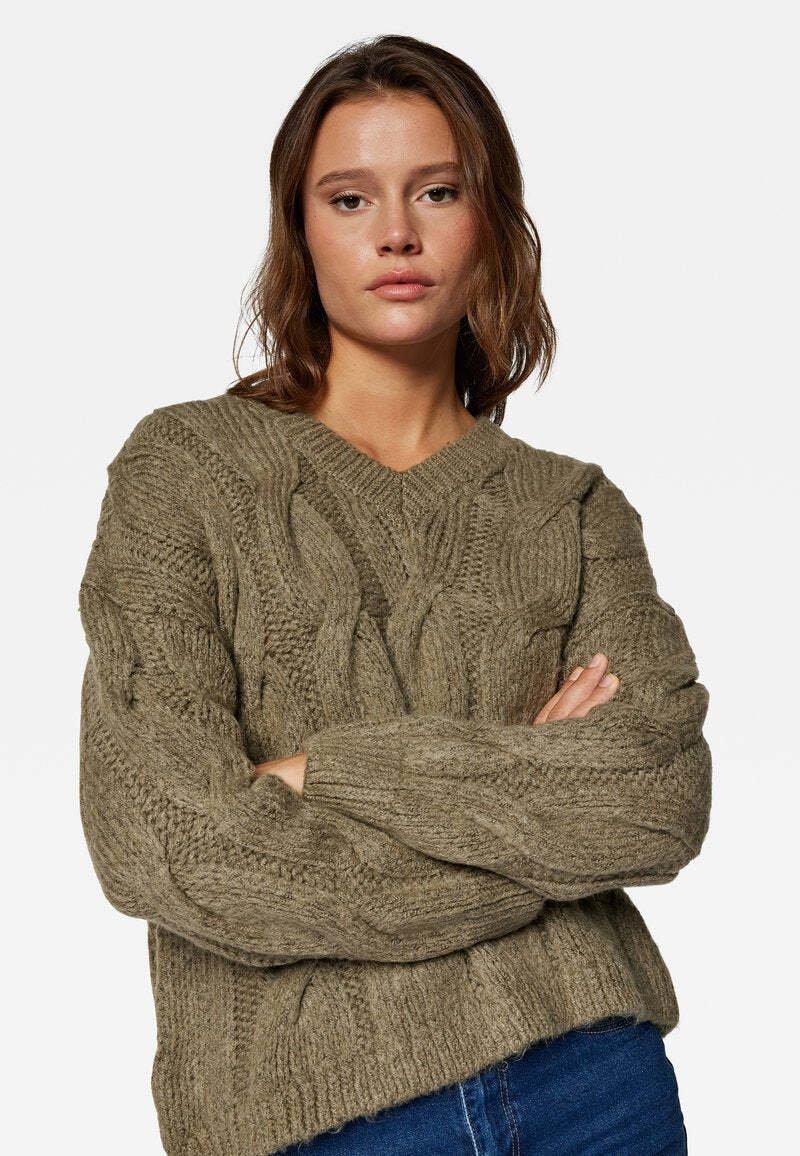 Pullover V Neck Sweater Damen Beige L von Mavi