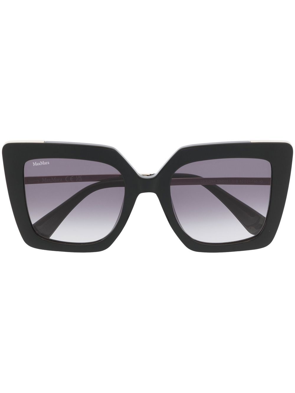 Max Mara Eyewear engraved-logo square-frame sunglasses - Black von Max Mara Eyewear