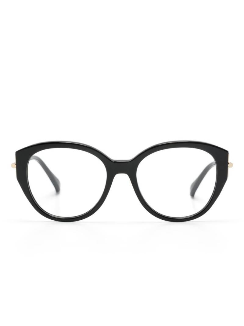 Max Mara Eyewear logo-engraved round-frame glasses - Black von Max Mara Eyewear