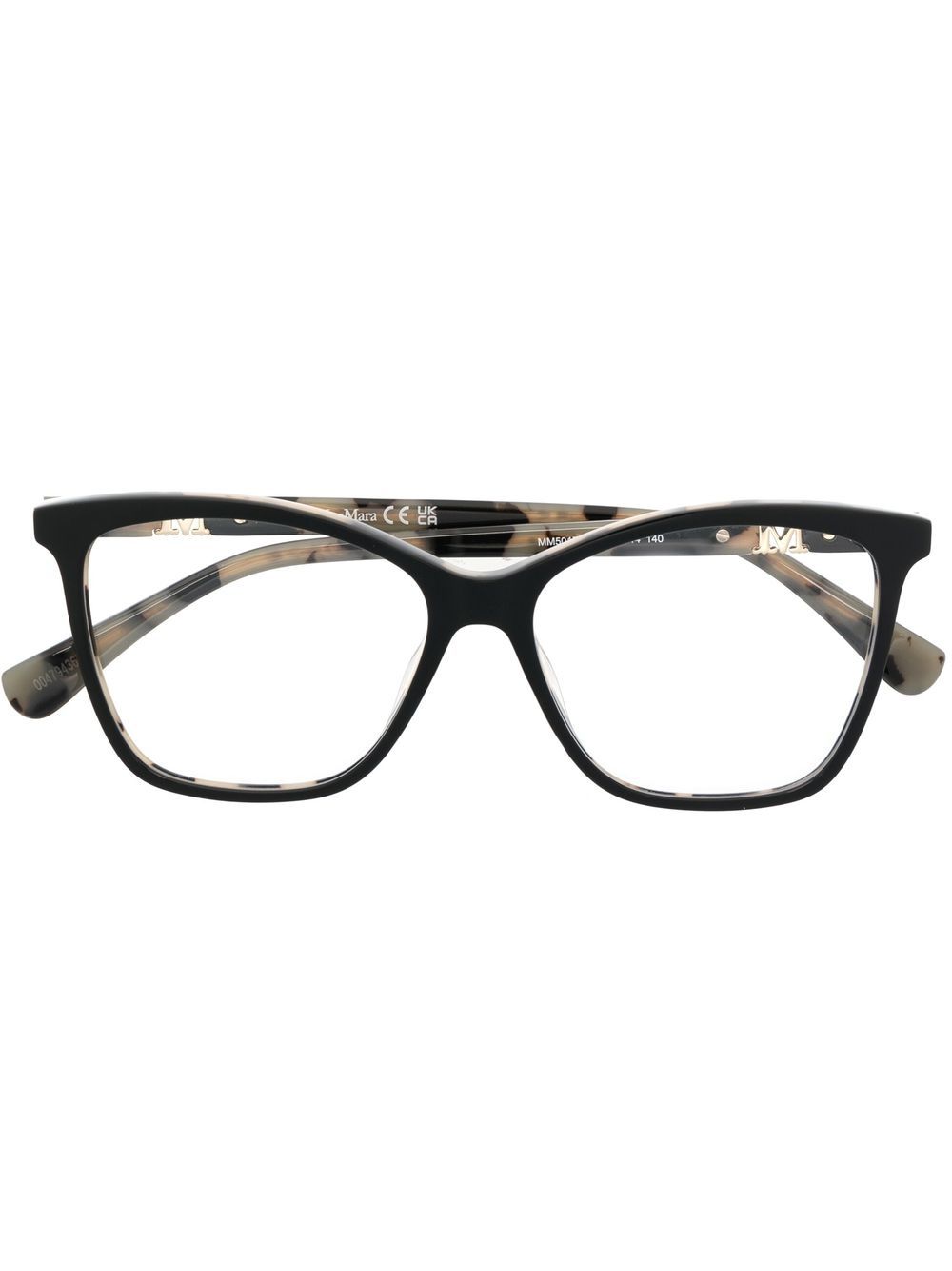 Max Mara Eyewear tortoiseshell-effect logo glasses - Black von Max Mara Eyewear