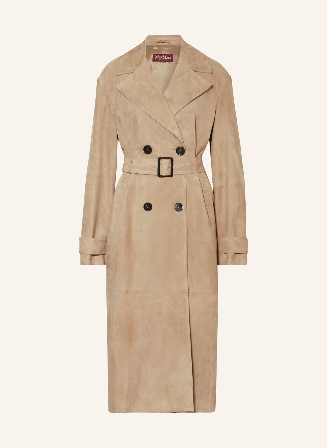 Max Mara Studio Trenchcoat Farnese Aus Leder beige Max Mara Studio Trenchcoat Farnese Aus Leder beige von Max Mara STUDIO