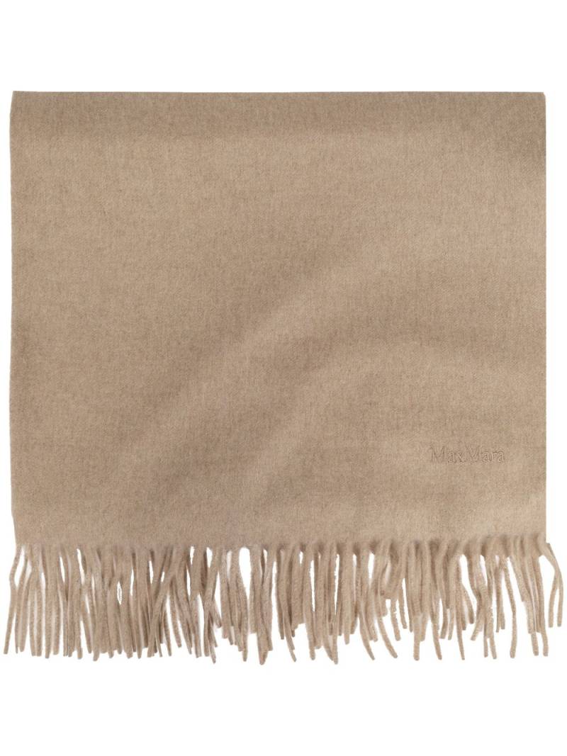 Max Mara Baci logo-embroidered cashmere scarf - Neutrals von Max Mara