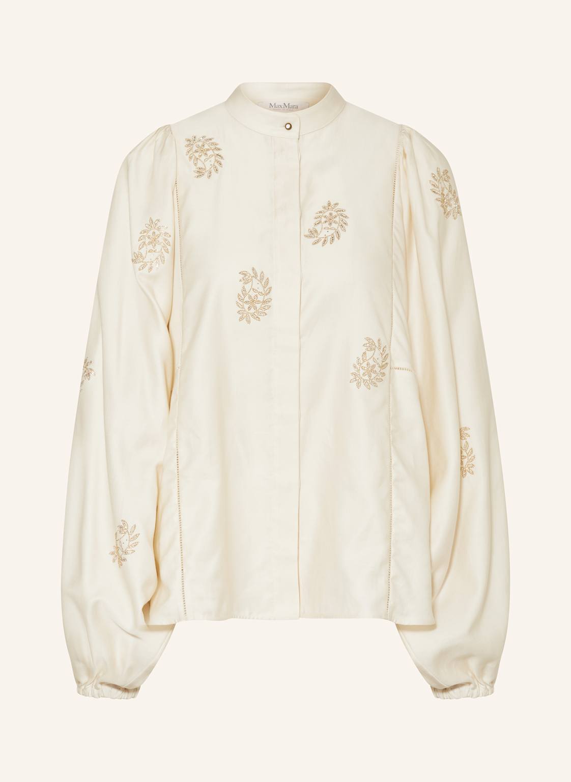 Max Mara Bluse Caladio Mit Schmucksteinen weiss Max Mara Bluse Caladio Mit Schmucksteinen weiss von Max Mara