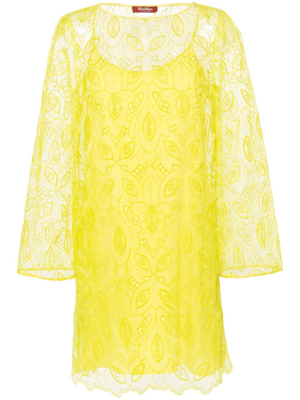 Max Mara Bracco motif-embroidered midi dress - Yellow von Max Mara