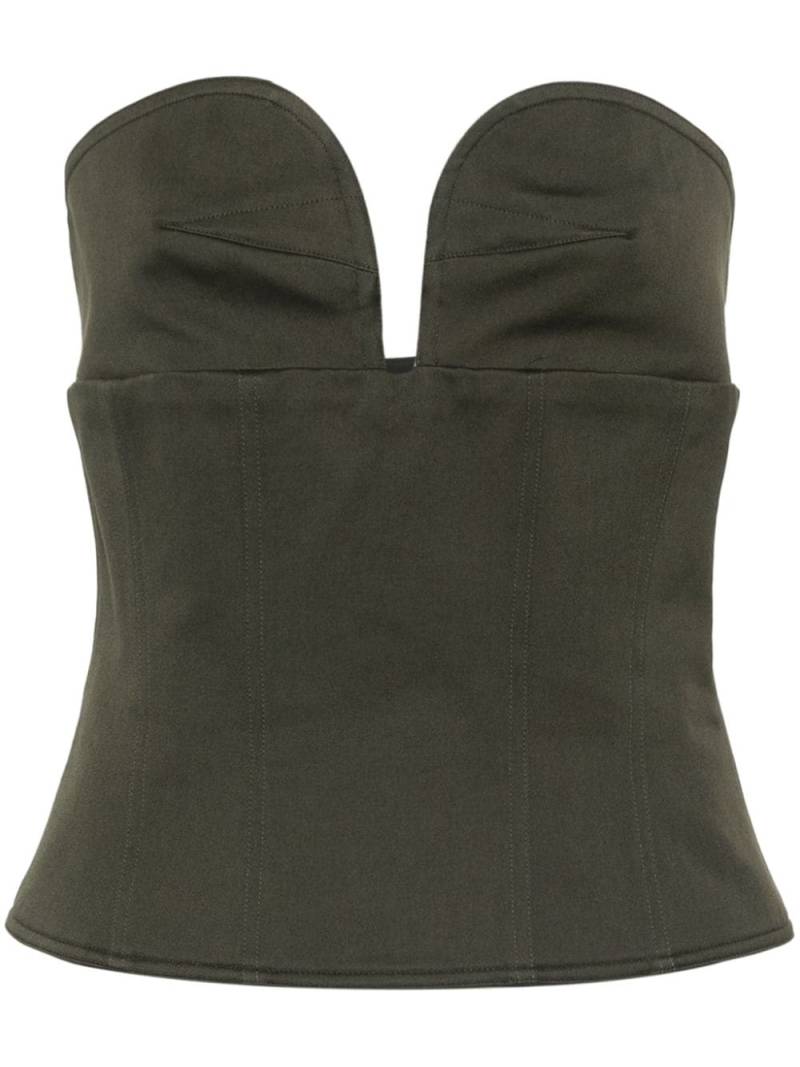 Max Mara Cacao cotton bustier top - Green von Max Mara