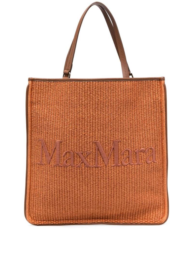 Max Mara Easybag raffia tote bag - Orange von Max Mara