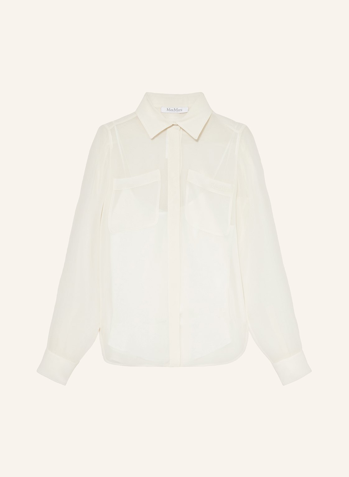 Max Mara Hemdbluse Ercole Aus Seide weiss Max Mara Hemdbluse Ercole Aus Seide weiss von Max Mara