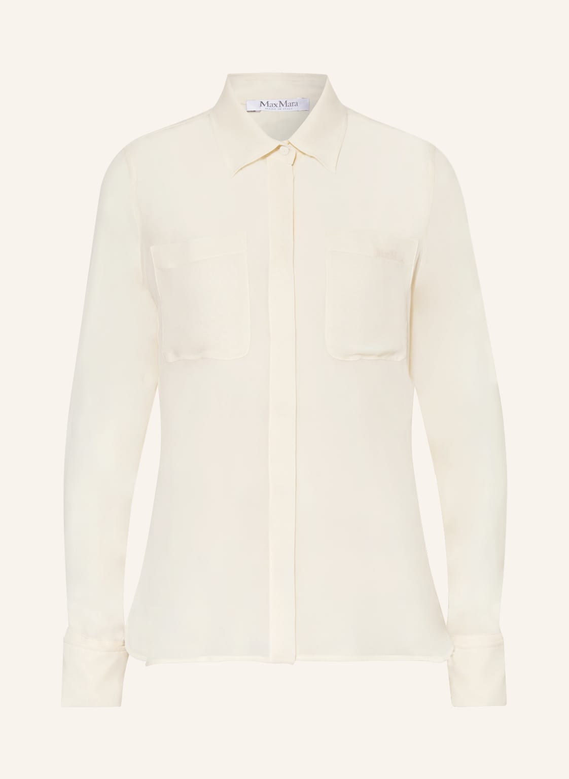 Max Mara Hemdbluse Vongola Aus Seide weiss Max Mara Hemdbluse Vongola Aus Seide weiss von Max Mara