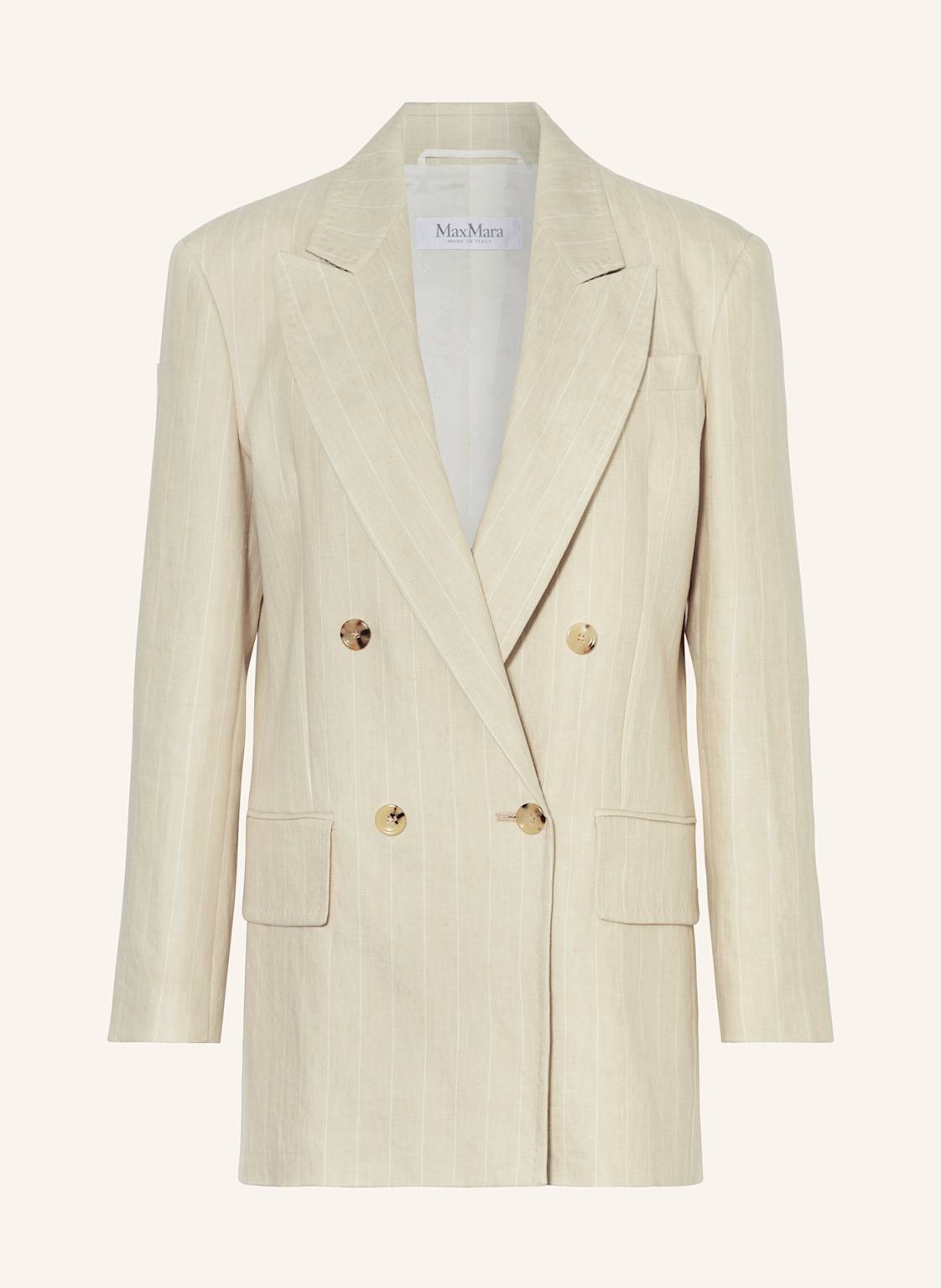 Max Mara Longblazer Gerla Aus Leinen beige Max Mara Longblazer Gerla Aus Leinen beige von Max Mara