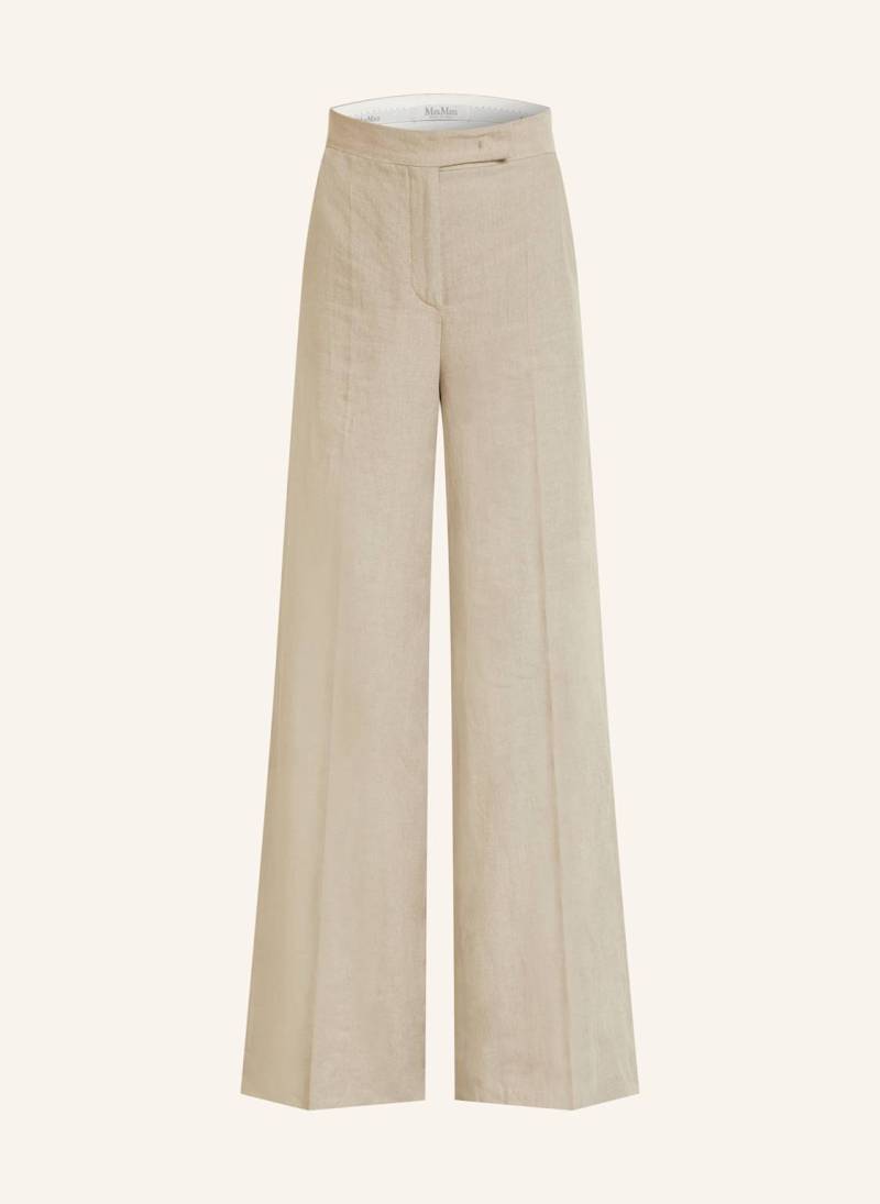 Max Mara Marlenehose Sequoia Aus Leinen beige von Max Mara