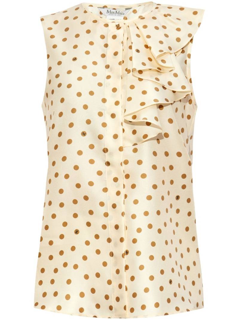 Max Mara Pegli polka dot-print silk blouse - Neutrals von Max Mara