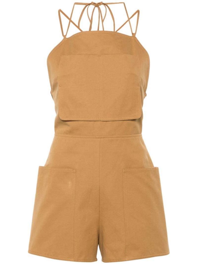 Max Mara Persia cotton playsuit - Brown von Max Mara