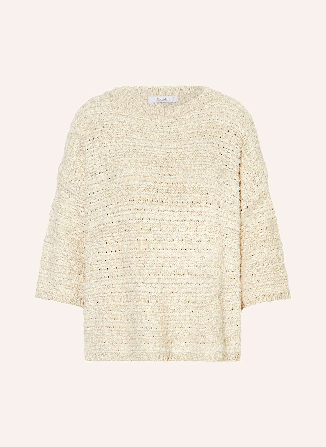 Max Mara Pullover Arda Mit Glitzergarn Und 3/4-Arm beige Max Mara Pullover Arda Mit Glitzergarn Und 3/4-Arm beige von Max Mara