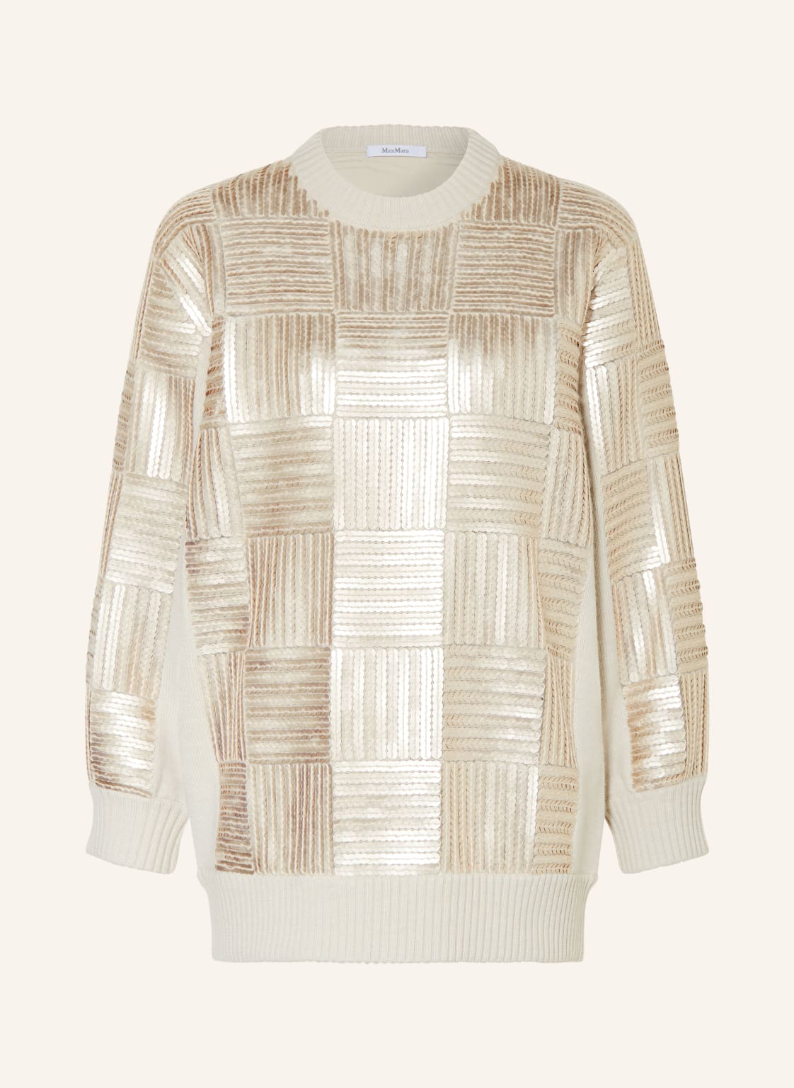 Max Mara Pullover Piovra Mit Pailletten beige Max Mara Pullover Piovra Mit Pailletten beige von Max Mara