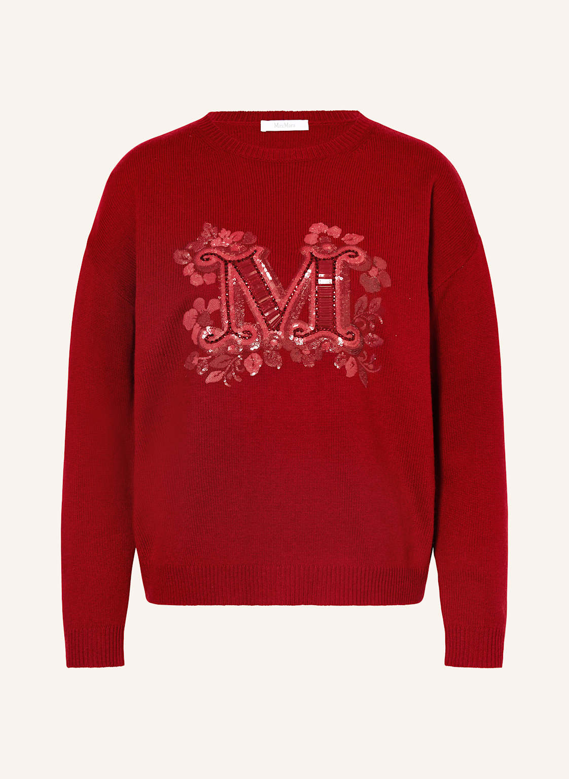 Max Mara Pullover Quota Mit Pailletten rot Max Mara Pullover Quota Mit Pailletten rot von Max Mara