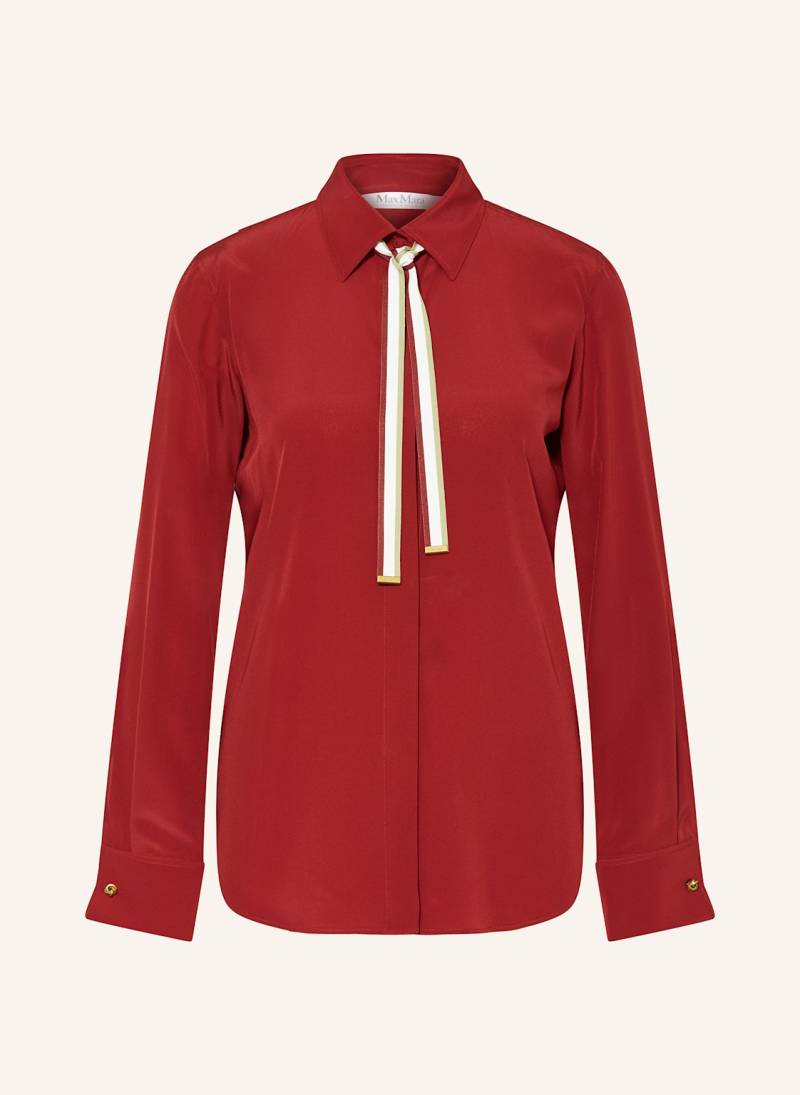 Max Mara Schluppenbluse Apollo Aus Seide Mit Abnehmbarer Schluppe rot von Max Mara