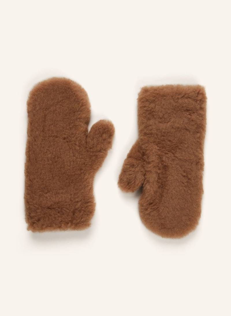 Max Mara Teddyfell-Fäustlinge Ombrato Aus Kamelhaar braun von Max Mara