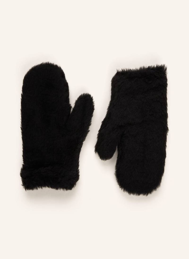 Max Mara Teddyfell-Fäustlinge Ombrato Mit Alpaka schwarz von Max Mara