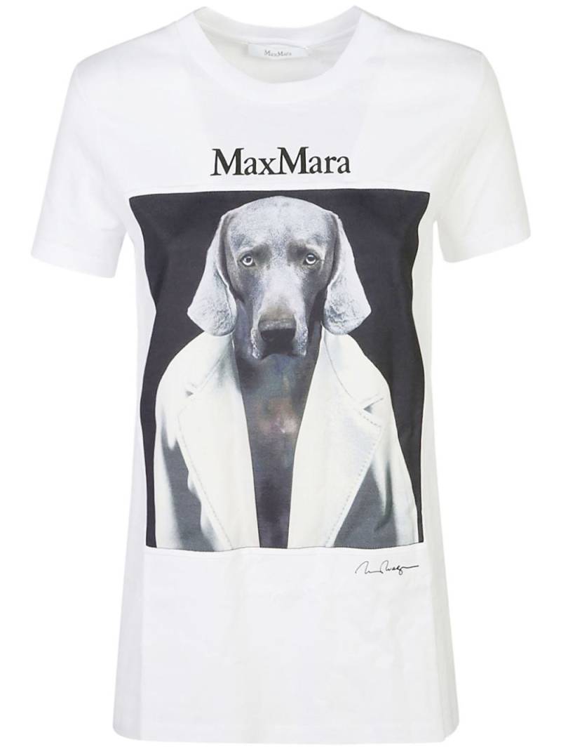 Max Mara dog-print cotton t-shirt - White von Max Mara