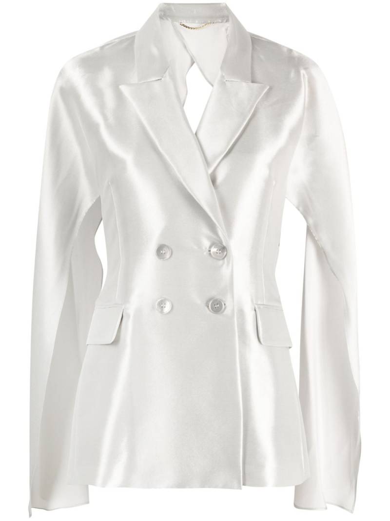 Max Mara double-breasted satin blazer - Grey von Max Mara