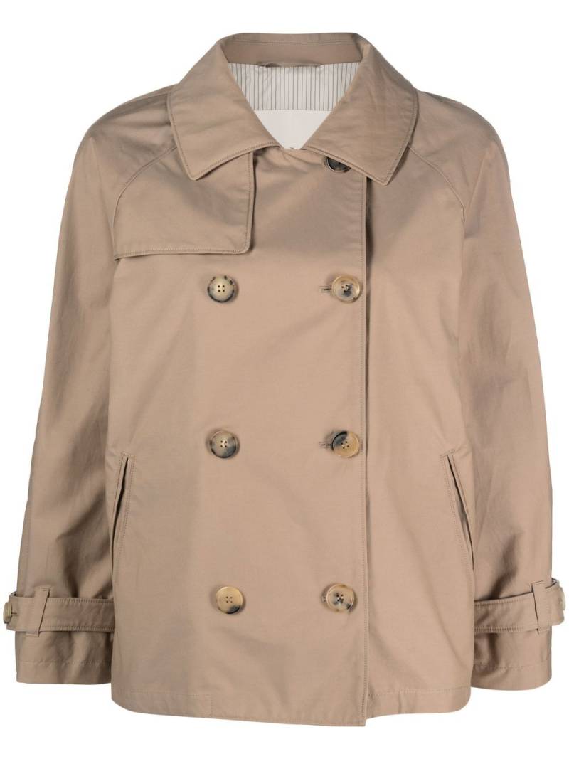 Max Mara double-breasted short trench coat - Brown von Max Mara