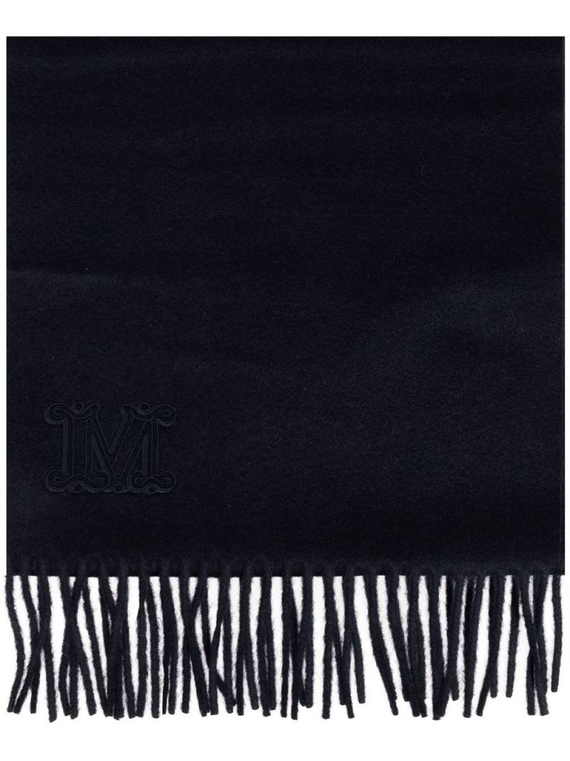 Max Mara embroidered-logo cashmere scarf - Black von Max Mara