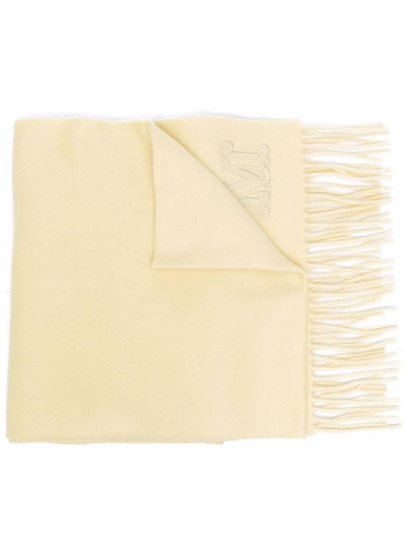 Max Mara embroidered-logo cashmere scarf - Yellow von Max Mara