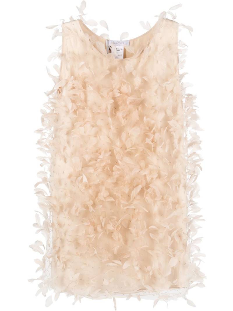 Max Mara feather-embellished shift dress - Neutrals von Max Mara