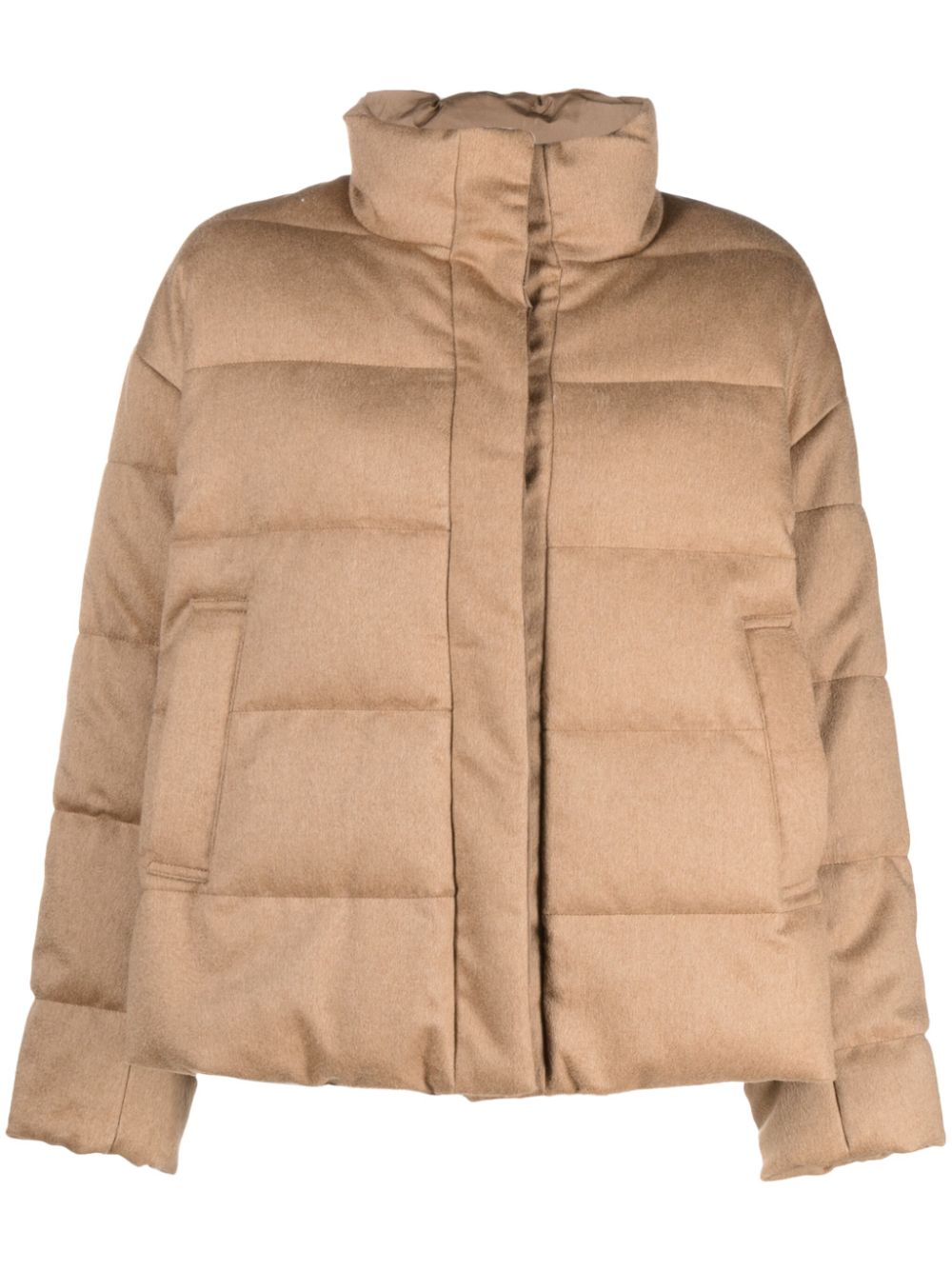 Max Mara funnel-neck suede puffer jacket - Brown von Max Mara