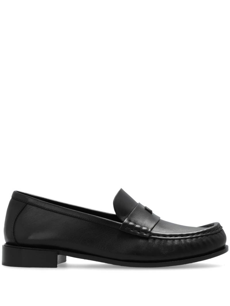 Max Mara logo-appliqué leather loafers - Black von Max Mara