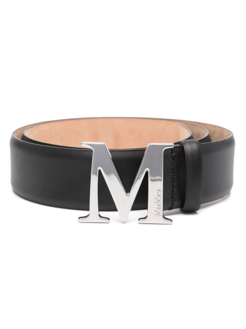 Max Mara logo-buckle leather belt - Black von Max Mara