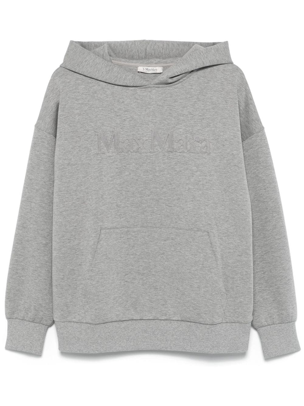 Max Mara logo-embroidered fleece hoodie - Grey von Max Mara