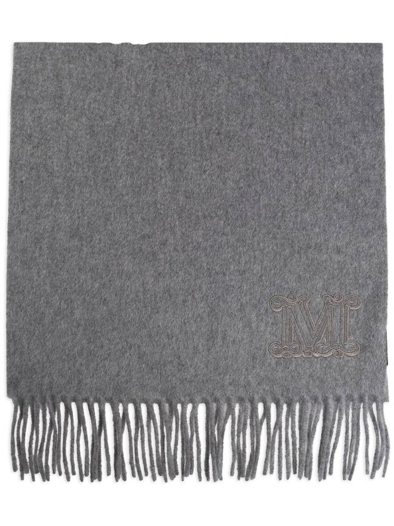 Max Mara logo-embroidered scarf - Grey von Max Mara