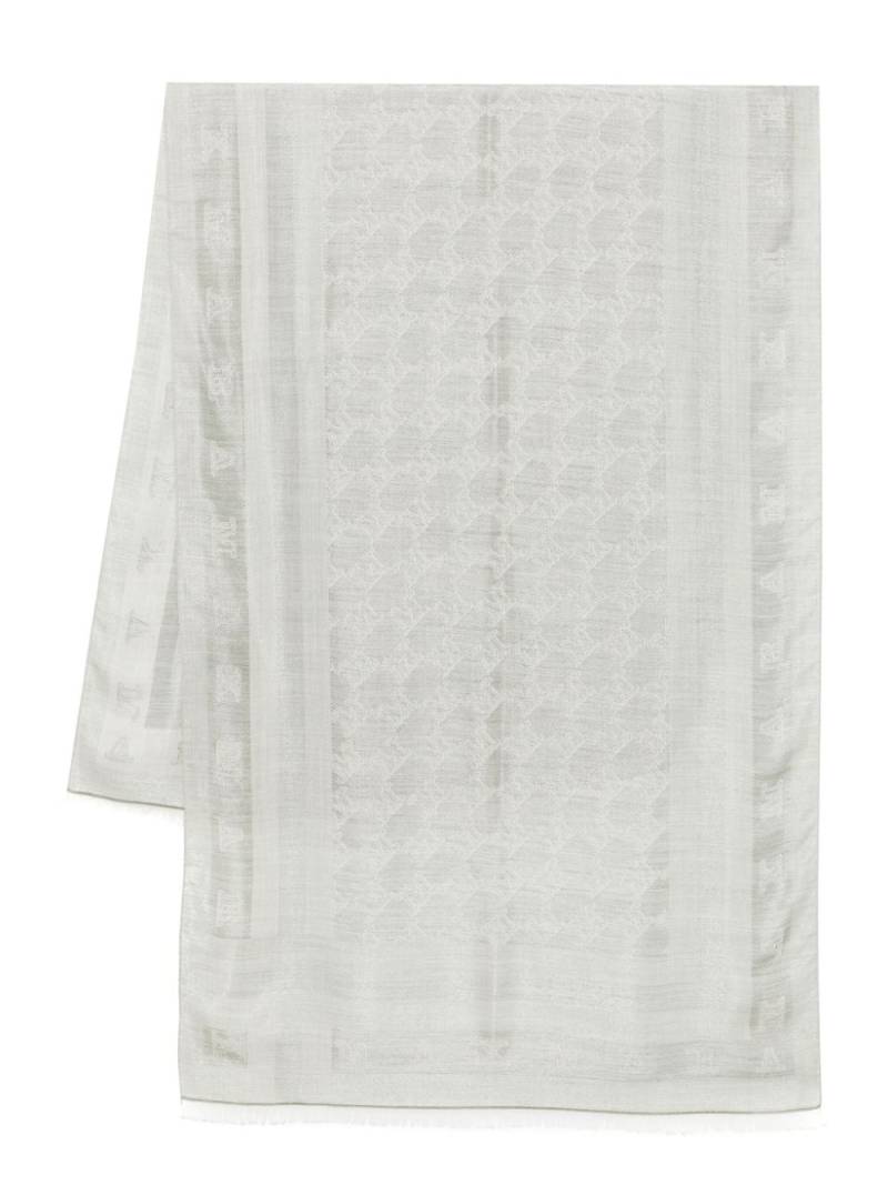 Max Mara logo-jacquard scarf - Grey von Max Mara