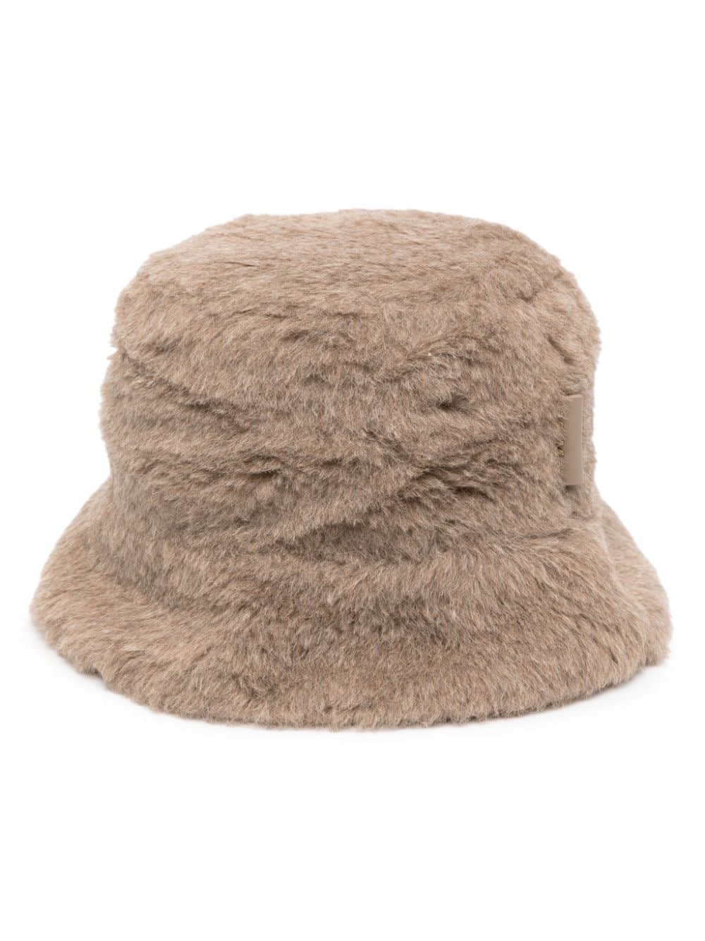 Max Mara logo-patch faux-fur bucket hat - Brown von Max Mara