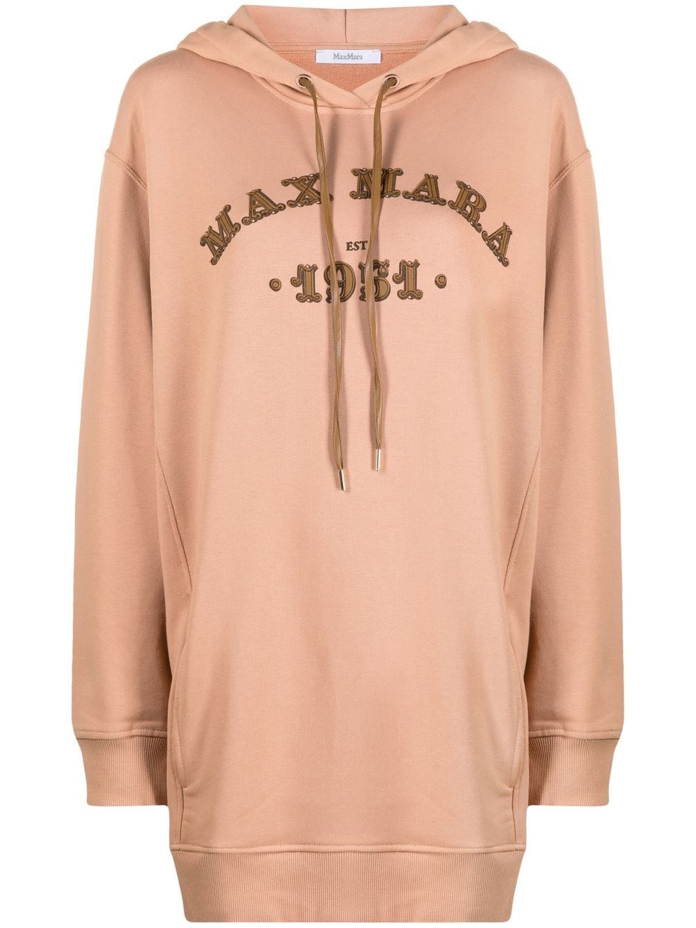 Max Mara logo-print long hoodie - Pink von Max Mara