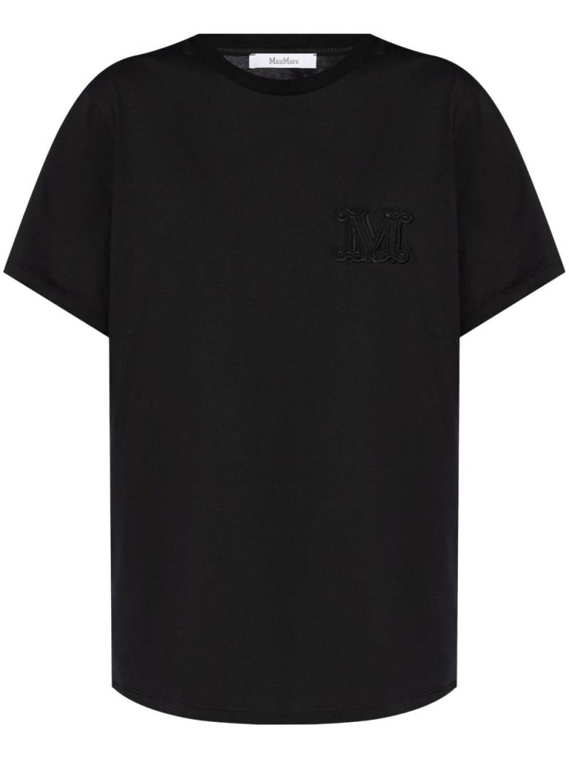 Max Mara monogram-embroidered cotton T-shirt - Black von Max Mara