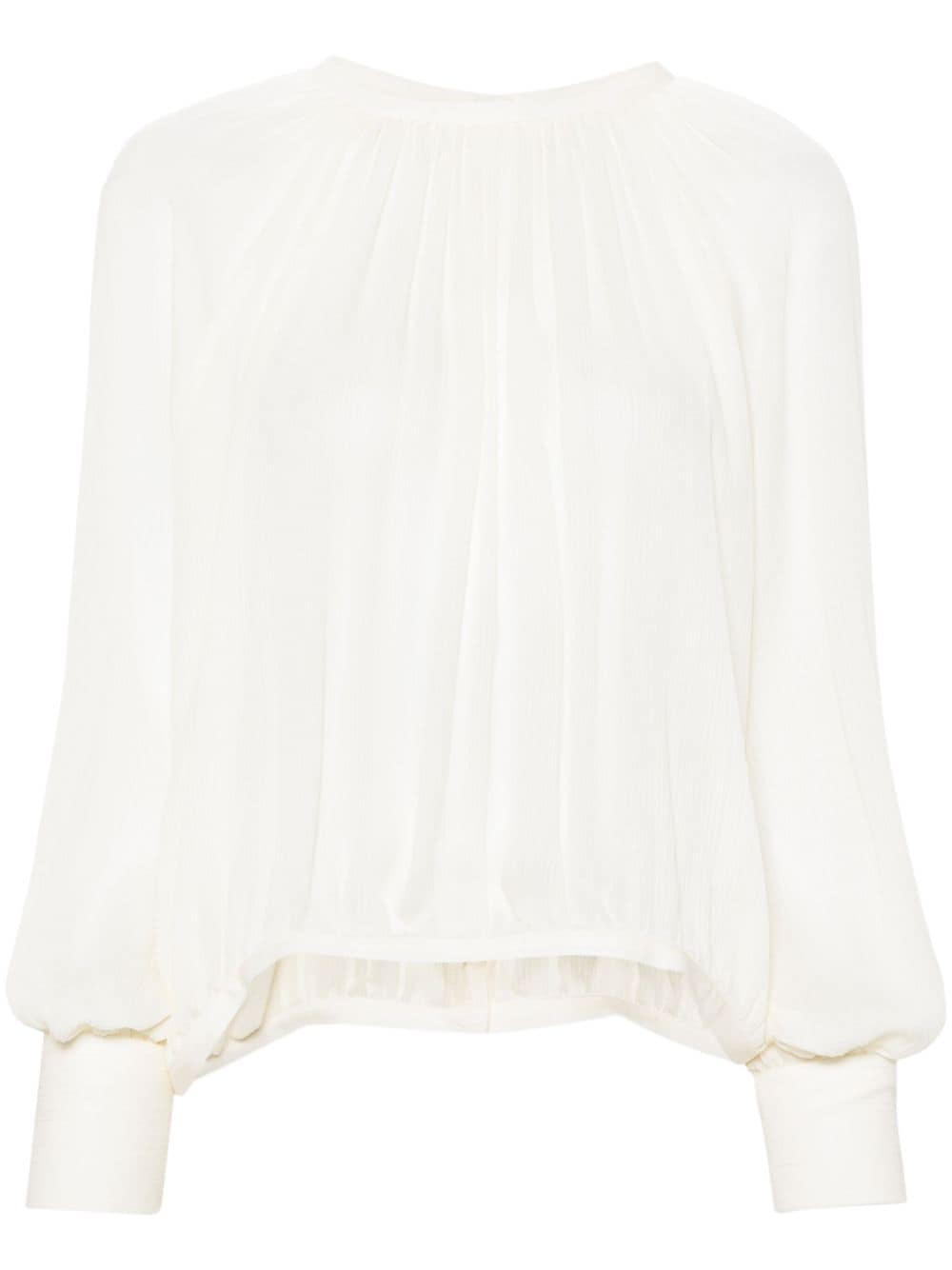 Max Mara plissé silk shirt - Neutrals von Max Mara