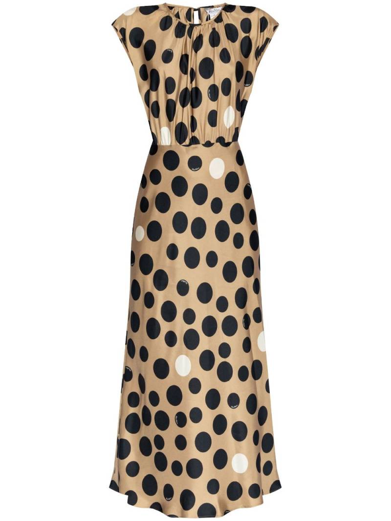 Max Mara polka-dot silk maxi dress - Neutrals von Max Mara