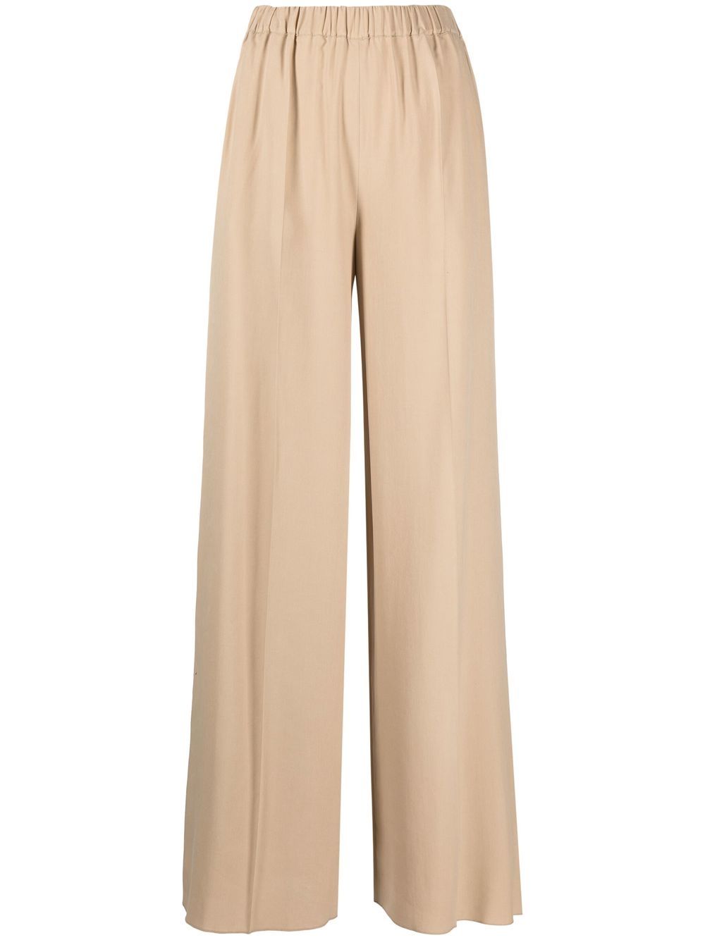 Max Mara pressed-crease wide-leg silk trousers - Neutrals von Max Mara