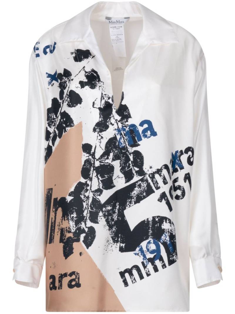 Max Mara priinted silk blouse - White von Max Mara