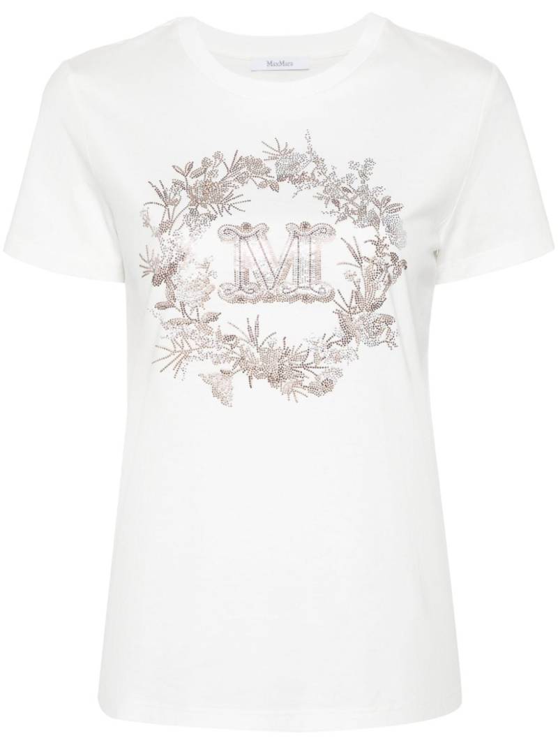 Max Mara rhinestone embellished cotton T-shirt - White von Max Mara