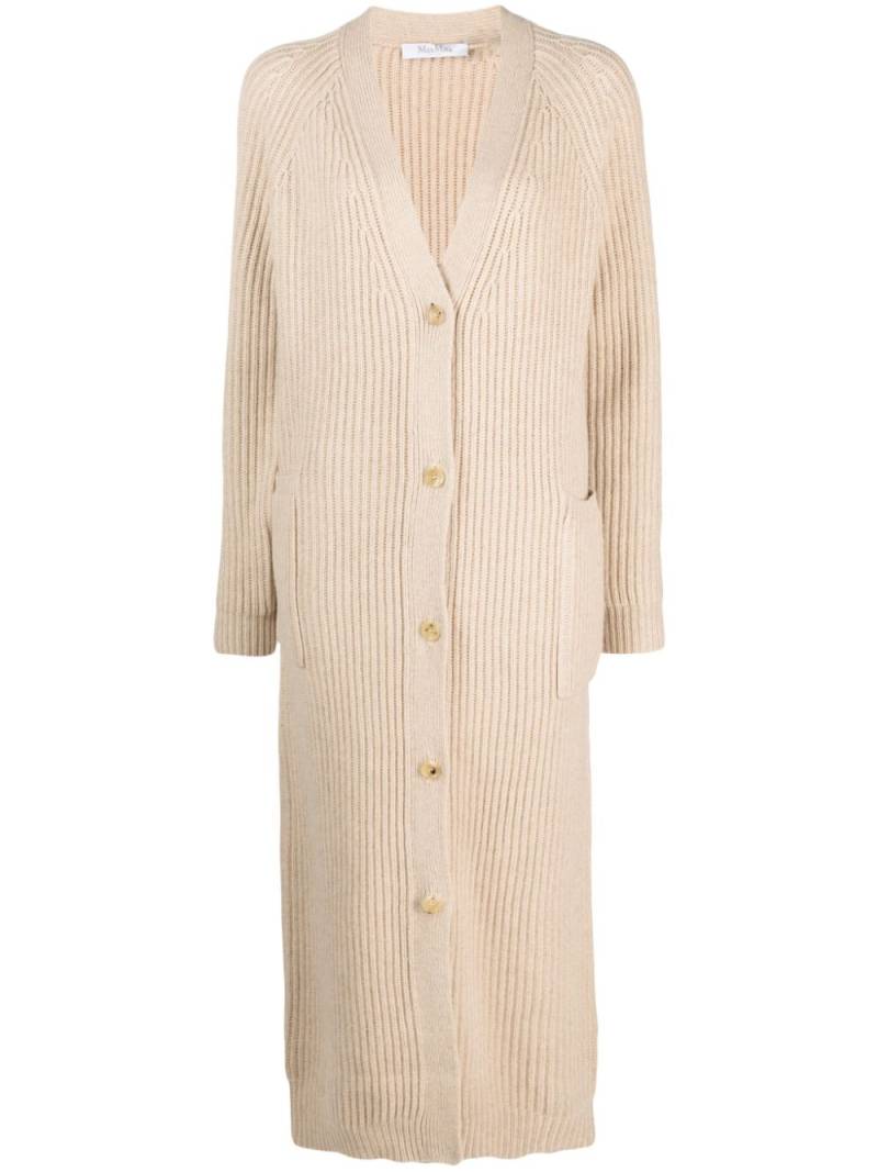 Max Mara ribbed-knit wool-cashmere cardi-coat - Neutrals von Max Mara