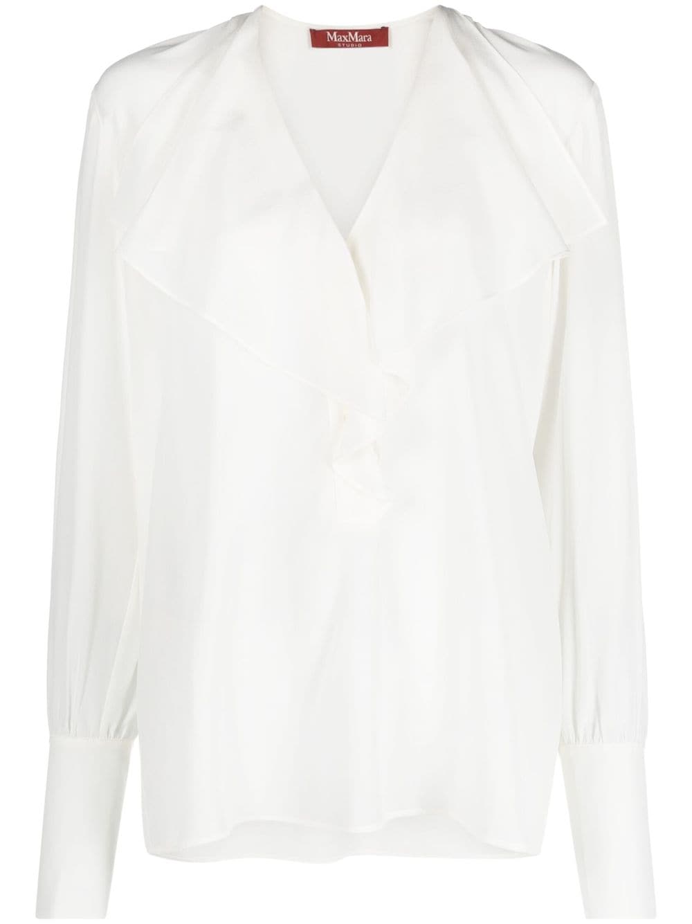 Max Mara ruffled silk shirt - Neutrals von Max Mara