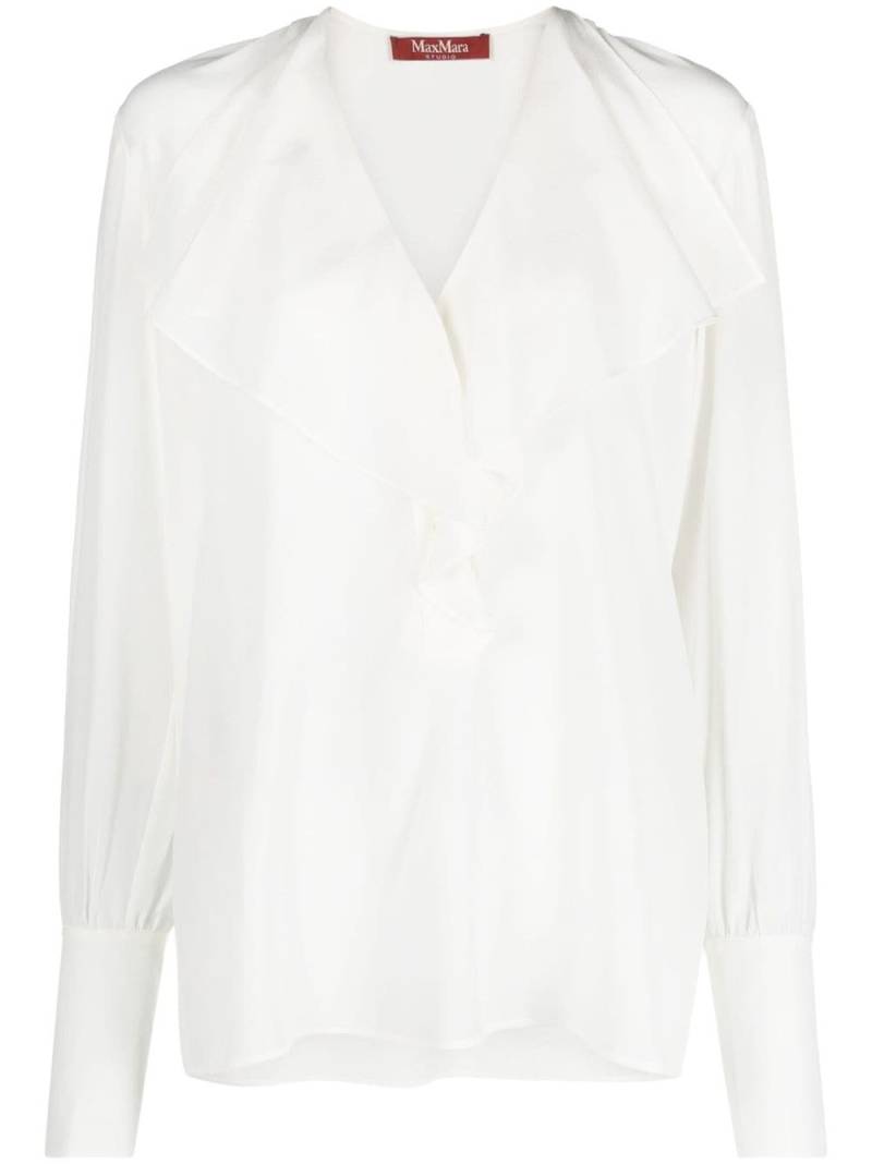 Max Mara ruffled silk shirt - Neutrals von Max Mara